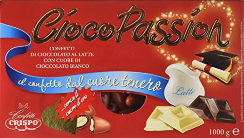 Crispo Confetti Cioco Passion Cioccolato al Latte con Cuore di Cioccolato Bianco - Colore Rosso - confezione da 1 kg