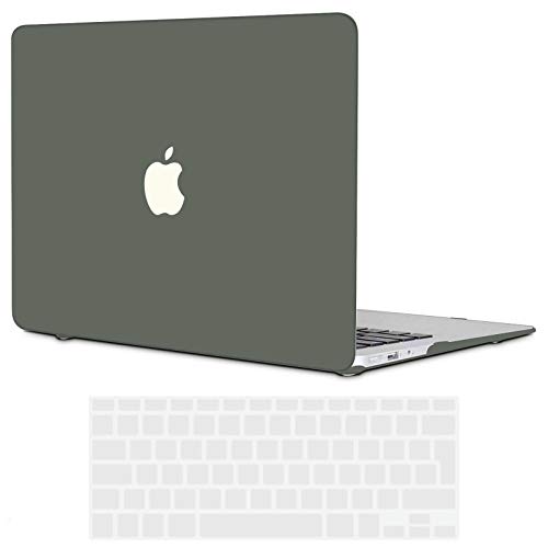 TECOOL Custodia MacBook Air 13 Pollici 2010-2017 (Modello: A1466 / A1369), Plastica Case Cover Rigida Copertina con Copertura della Tastiera in Silicone per MacBook Air 13.3 - Verde Notte