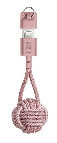 Native Union Key Cavo - Cavo di Caricamento Rinforzato Ultra-Resistente [Certificato MFi] Lightning a USB con Portachiavi (Rose)