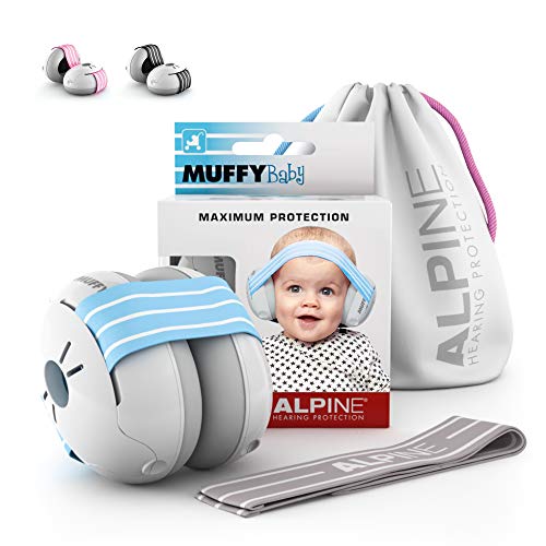 Alpine Muffy Protezione acustica per bambini – protettori acustici per bambini e neonati fino ai 36 mesi – previene i danni dell’udito – migliora il sonno in viaggio - confortevoli - Blu