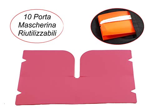 Porta Mascherina, 10 pezzi multicolore tascabili e riutilizzabili per mascherina di protezione