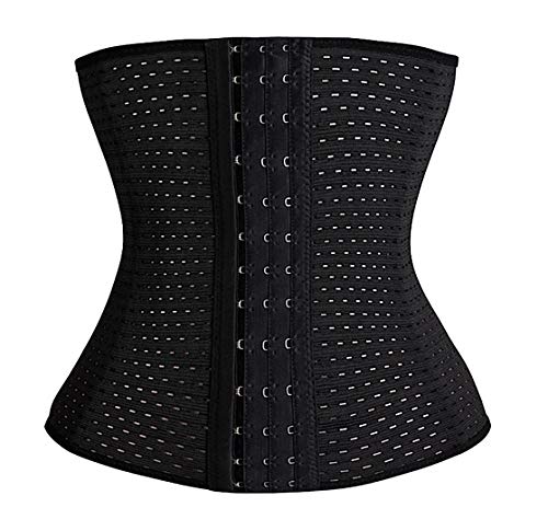 MW & Partner, corsetto per allenamento con aste in acciaio morbide, colore nero e beige, taglie XS-6XL, modellante Nero  XXXXL