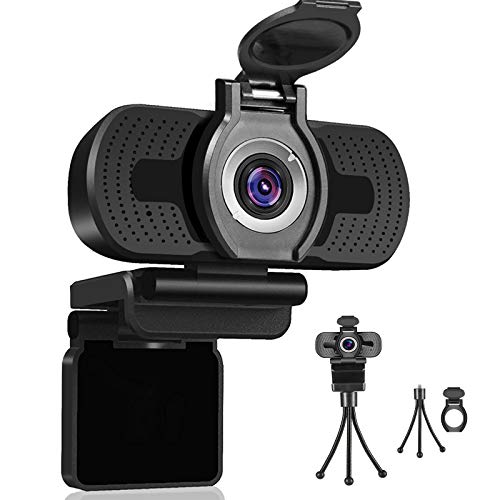 Dericam Webcam, Webcam HD 1080P con Microfono, Webcam USB per Live Streaming, videocamera Plug And Play per PC, Mac, Laptop, Streaming di videochiamate, conferenze, Giochi, lezioni Online
