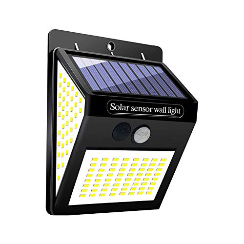 Gute Lampade Solari a da Led Esterno, 144 LED Luce Solare Led Esterno Sensore di Movimento 3 Modalità Luci Esterno Energia Solare Impermeabile IP65 per Giardino（1 Pezzi）
