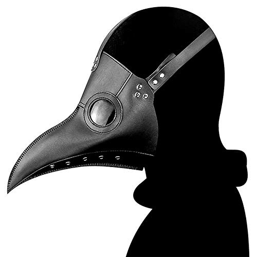Maschera da medico della peste per Halloween cosplay, maschera Steampunk gotico cosplay retrò in pelle per uccelli