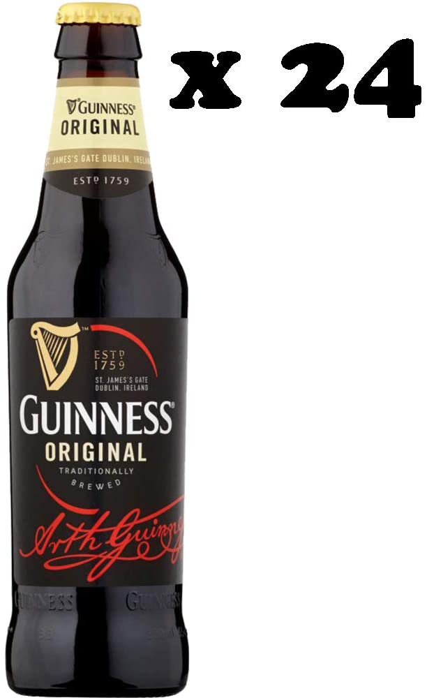 Guinness Original | Birra Scura Irlanda | Sapore Potente | Schiuma Cremosa | Confezione 24 Bottiglie 33Cl | Idea Regalo