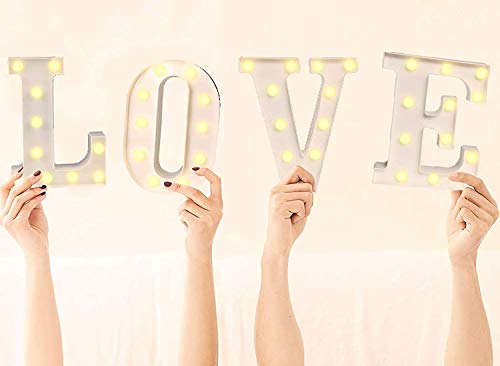 Yuna Lettere Luminose LED Lettere Decorative a LED Lettere dell'alfabeto Bianco (Love)