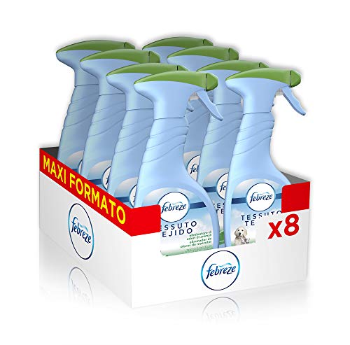 Febreze Igiene Spray Deodorante per Tessuti, Eliminatore di Odori di Animali, Maxi Formato, 8 x 500 ml