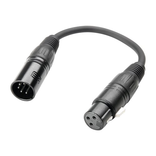 Adam Hall Cables DMX - Adattatore XLR maschio a 5 poli a XLR femmina a 3 poli, 0,2 m