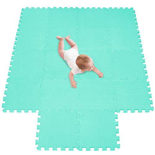 meiqicool Tappeto Puzzle per Bambini e Neonati in Schiuma 1,42x1,14m più Spesso e Morbido per Gattonare e Giocare Sicuro, Inodore, Senza Formammide, Certificato EN-71 | Idea Regalo con Custodia