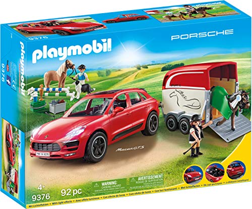 Playmobil Porsche 9376 - Auto con Rimorchio per Il Cavallo, dai 4 anni