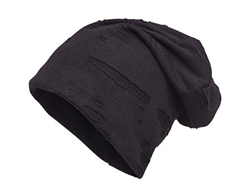 shenky - Cappello per soggetti con Perdita di Capelli o in Terapia - Nero Effetto vissuto