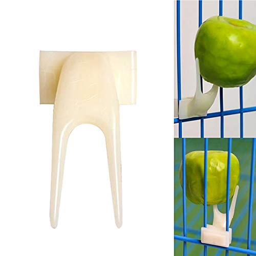 Tianhaik Pappagalli Forchetta Frutta Clip-On Plastica Gabbia per Uccelli Alimentazione Porta Alimenti Alimentatore Pet Alimentatore Dispositivo