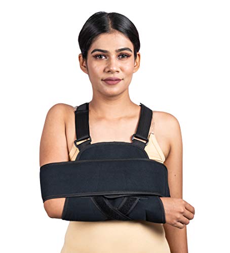 Tutore per braccio e spalla, completamente regolabile, fascia per braccio e gomito, include immobilizzatore per un recupero rapido, per uomini e donne