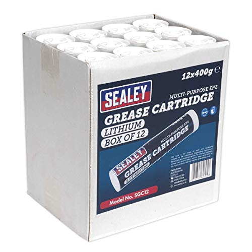 Sealey, cartuccia di grasso, 400 g, set da 12, SGC12
