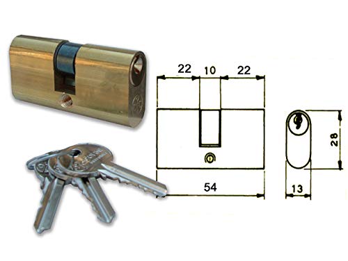 Assa Abloy 3710033 Yale 0901002 Cilindro Ovale, 54 mm, 27 x 27