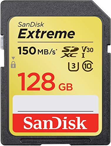 SanDisk Extreme Scheda di Memoria, SDXC da 128 GB fino a 150 MB/sec, Classe 10, U3, V30