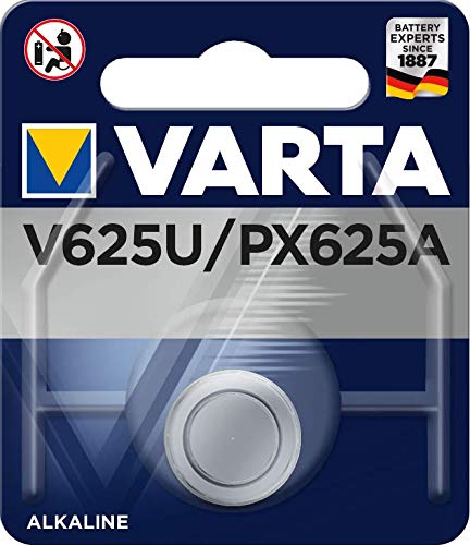VARTA V625U - LR9 - EPX 625 - PX625 - KA625, 4626101401, Batteria a Bottone Alcalina, 1,5Volts, 200mAh, Diametro 16 mm, Altezza 6,2 mm, Confezione 1 pila