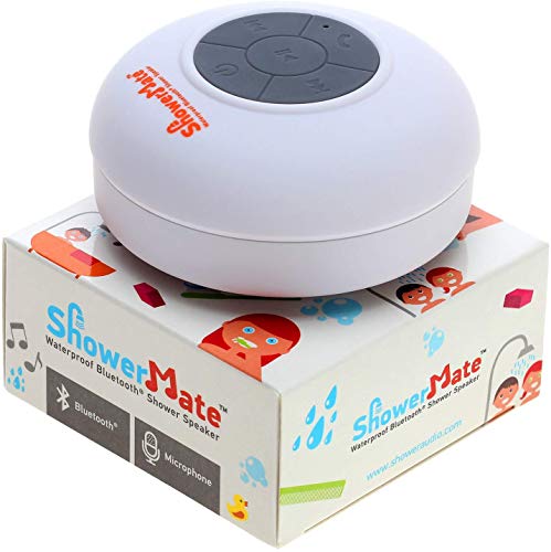 Shower-Mate Wireless Bluetooth Cassa Altoparlante | Speaker Impermeabile da Doccia con Microfono Integrato | Compatibile Con Tutti I Device - Bianca