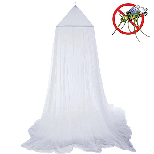 Mosquito Net Zanzariera Bianca per Letto Matrimoniale baldacchino colore bianco 60x250x1200 cm, niente più insetti e zanzare mentre dormi