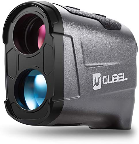 OUBEL Telemetro da Golf/Telemetro da Caccia, Telemetro Laser con Funzione di calcolo della Pendenza, Blocco dell'asta della Bandiera, Vibrazione, Funzione di misurazione Continua (800 Yard, Grigio)