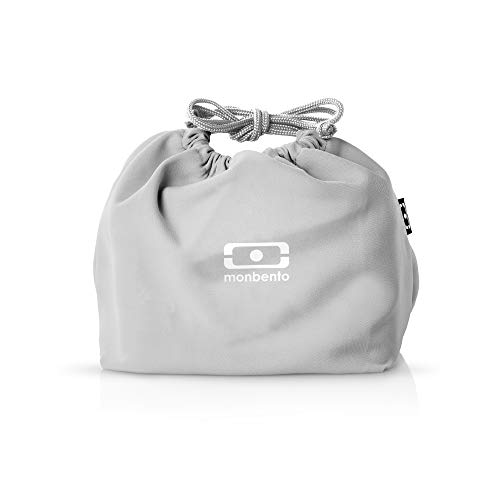 monbento - MB Pochette grigio Coton Borsa porta pranzo per bento box - Lunch bag Poliestere - Compatibile con le lunch box MB Original MB Square & MB Tresor