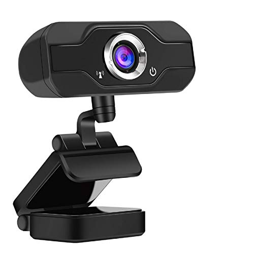Webcam Full HD 1080P con Microfono, Widescreen 90 gradi USB fotocamera, Desktop Laptop Live Streaming Webcam per Giochi, Video conferenze, Online Lavoro, Video Chiamate (Supporto G1)