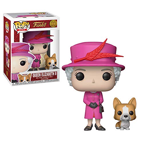 Funko- Royal Family-Pop Queen Elizabeth II Figurina, Multicolore, 9 cm, 21947