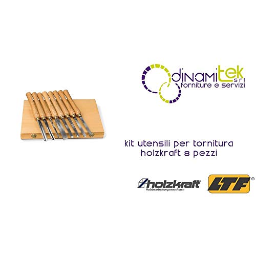 HOLZKRAFT Kit Utensili Per Tornitura 8 Pezzi