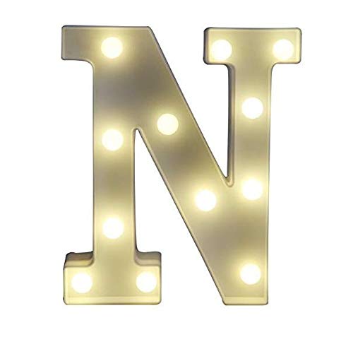 Yuna Lettere Luminose LED Lettere Decorative a LED Lettere dell'alfabeto Bianco (N)