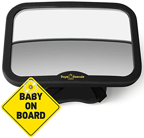 ROYAL RASCALS | Specchietto Auto per Bambini | Specchietto retrovisore per seggiolini in posizione retro | Si adatta a tutti i poggiatesta regolabili | Antirottura | PRODOTTO PREMIUM PER LA SICUREZZA