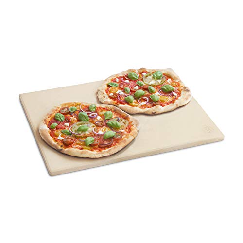 BURNHARD Pietra per Pizza per Forno e Barbecue, Cordierit, Rettangolare, Adatto per Pane, Tarte Flambée e Pizza, Mattone refrattario - 45 x 35 x 1.5 cm