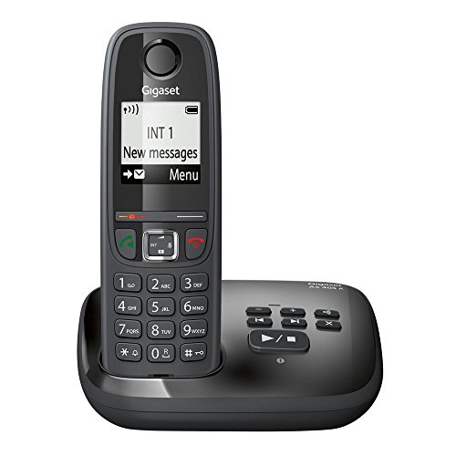 Gigaset AS405A Telefono Cordless, Segreteria Telefonica, Numeri Grandi sul Display, Esclusione della Suoneria per Fasce Orarie, Nero [Italia]