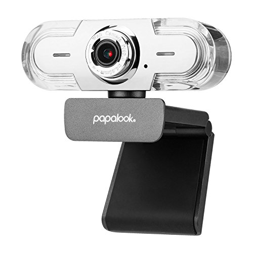 Papalook PA452 Pro, Webcam 1080p con microfono, per chiamate e registrazioni video per PC portatili, Plug and Play, USB, per Skype, YouTube, compatibile con Windows 7/8/10/Mac OS