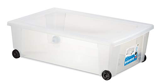 Stefanplast Roll-Box Contenitore Multiuso con Ruote, Bianco, 59x39x18.5h
