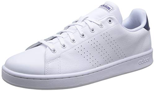 adidas Advantage, Tennis Shoe Mens, Ftwwht/Ftwwht/DKBLUE, 45 1/3 EU
