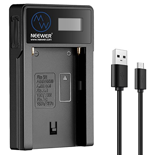 Neewer - Caricatore Micro USB per batterie Sony NP-F550/F750/F960/F970, NP-FM50/FM70/FM90, QM71D, 91D, NP-F500H/F55H