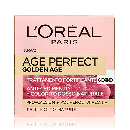 L'Oréal Paris Crema Viso Anti-Rughe Age Perfect Golden Age, Trattamento Fortificante Giorno, Adatto a Pelli Mature, 50 ml, Confezione da 1