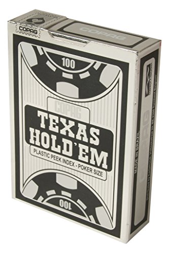 Copag - Carte Poker Texas Hold'em I Carte da Gioco 100% Plastica (PVC) I Mazzo di Carte I Gioco di società - Nero