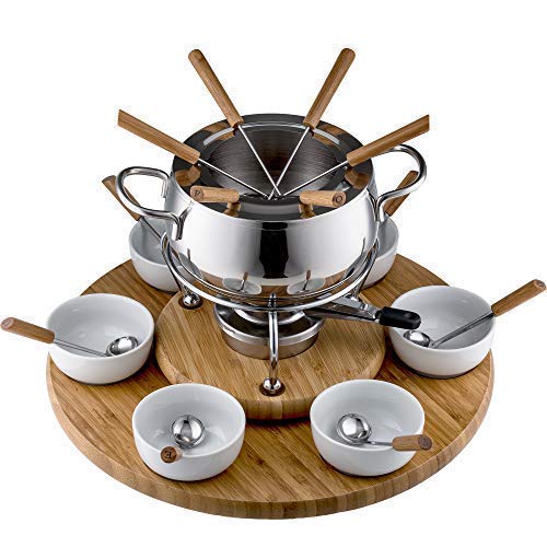 Style'n Cook Alexa - Set per fonduta, Acciaio Inox e Legno, 18 cm