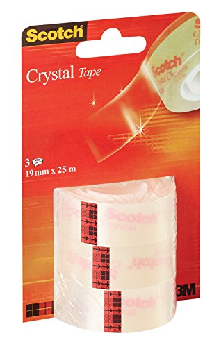 3M 32878 Nastro Adesivo Scotch Crystal Tape, 19 mm x 25 m, Trasparente