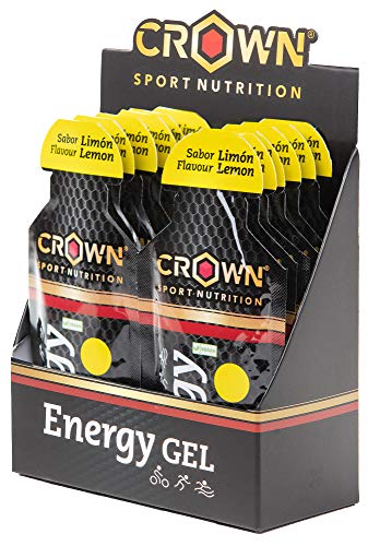 Crown Sport Nutrition Gel Energetico - 10 x Carboidrati, Caffeina, Guaranà, Elettroliti, Taurina, Arginina, Sodio, Magnesio, Potassio
