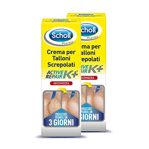 2X Scholl - Crema per Talloni Screpolati, Pedorex, Active Repair K+ - 60 ml