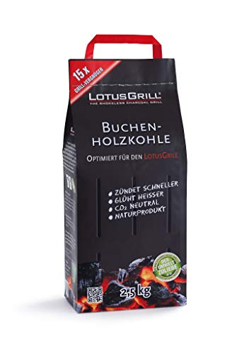 LotusGrill Carbone di Legna 2,5 kg! Sviluppato appositamente Grill a Carbone/Grill da Tavolo Senza Fumo