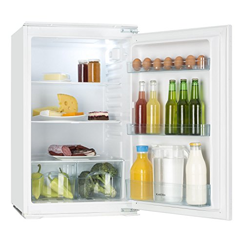 Klarstein Coolzone 130 - frigorifero con termostato a 6 stadi, 88 cm, 3 livelli, scomparti a 3 ante, scomparto vegetale, illuminazione interna, bianco