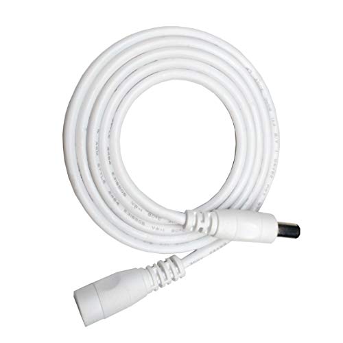 Liwinting 2m Cavo di Prolunga DC Maschio a Femmina Cavo di Alimentazione del Connettore 12V 2,1 mm x 5,5 mm per Adattatore di Potenza, LED, Fotocamera CCTV Potenza, Monitor e più - Bianco