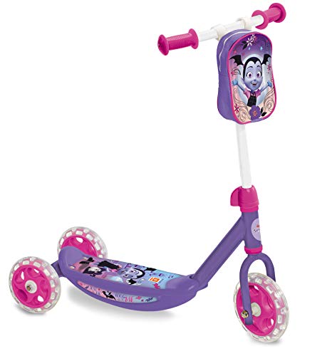 Mondo Toys - My First Scooter VAMPIRINA - Monopattino Baby  bambino/bambina  - 3 ruote - borsetta porta oggetti inclusa - 28478