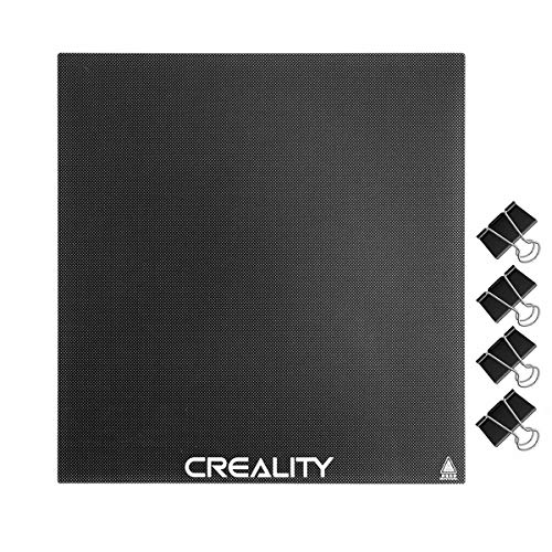 Creality Ender 3 Piattaforma Lastra di Vetro con 4 clip per stampanti 3D Aggiornata, Piattaforma per Ender 3/Ender 3 Pro/Ender 5, 235x235x4mm