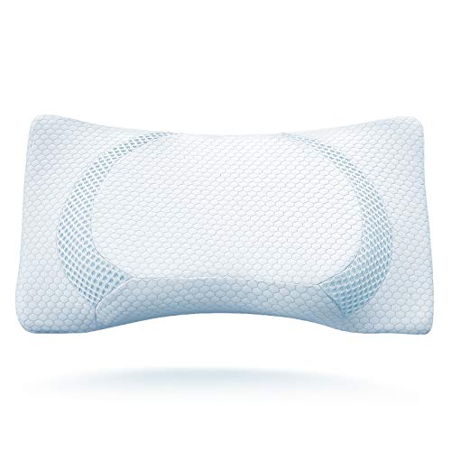 BESFAN Cuscino Memory Foam, Cuscino Cervicale Memory Foam, Cuscino Ergonomico Letto in Memory Foam Ergonomico per Dolori a Collo e Cervicali, 2 Federa, 2 Altezze