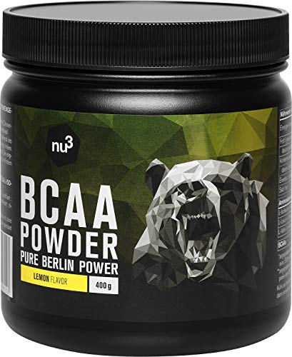nu3 BCAA Powder Lemon - 400 g di polvere di BCAA - sapore fruttato di limone - con un rapporto aminoacidico ottimale di 2:1:1 - per gli atleti di bodybuilding e di resistenza - 100% Vegano